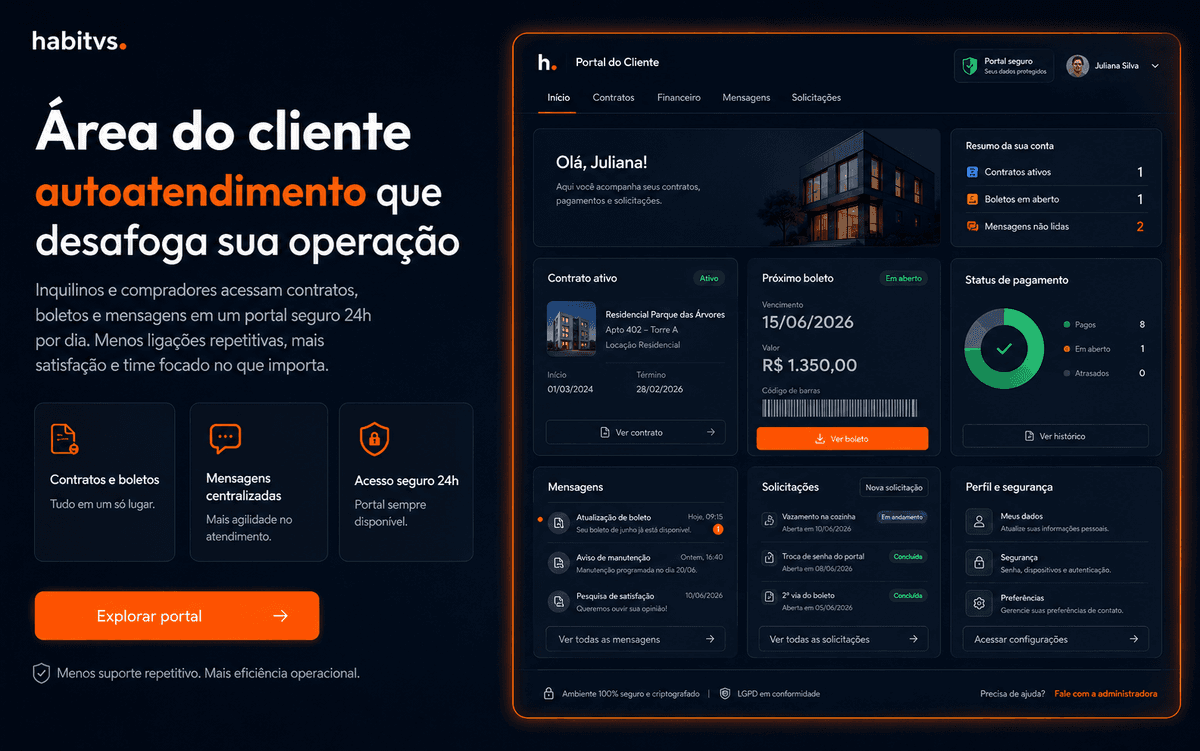 Área do cliente: Área do cliente habitvs: autoatendimento do inquilino e comprador