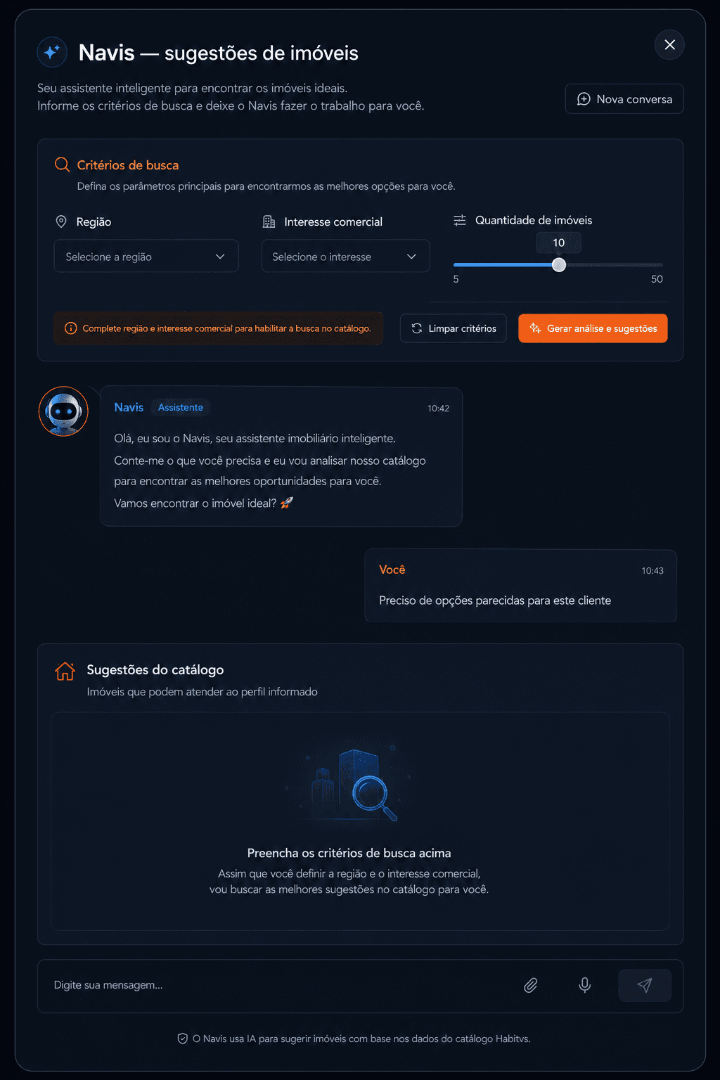 Navis: Agente de IA: Navis habitvs: sugestões de próxima ação para o vendedor