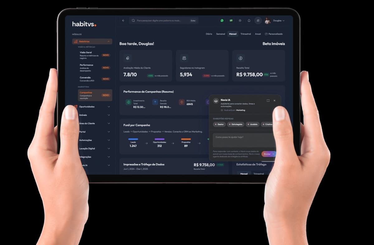 Plataforma habitvs: portal, gestão de oportunidades e automação para imobiliárias