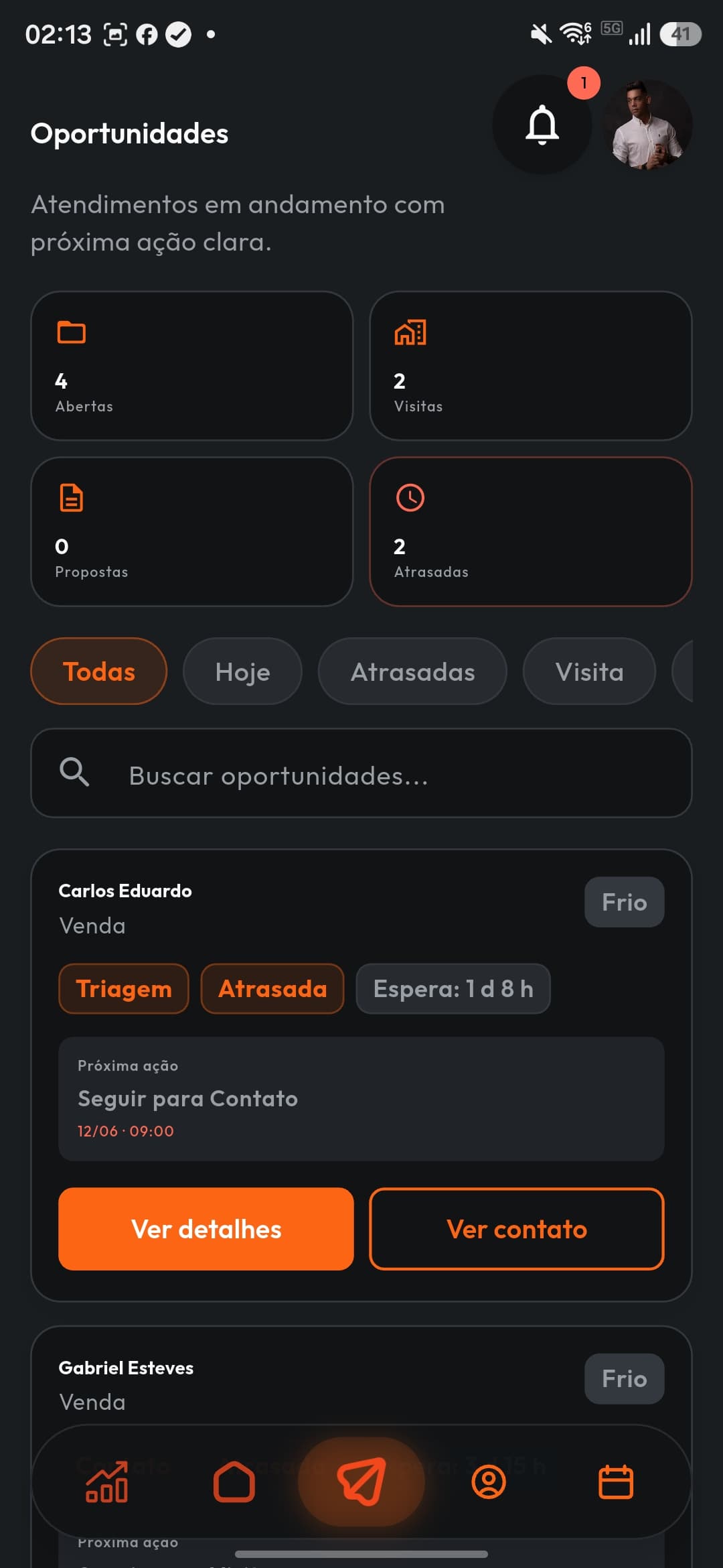 App habitvs: gestão de oportunidades com priorização e próxima ação
