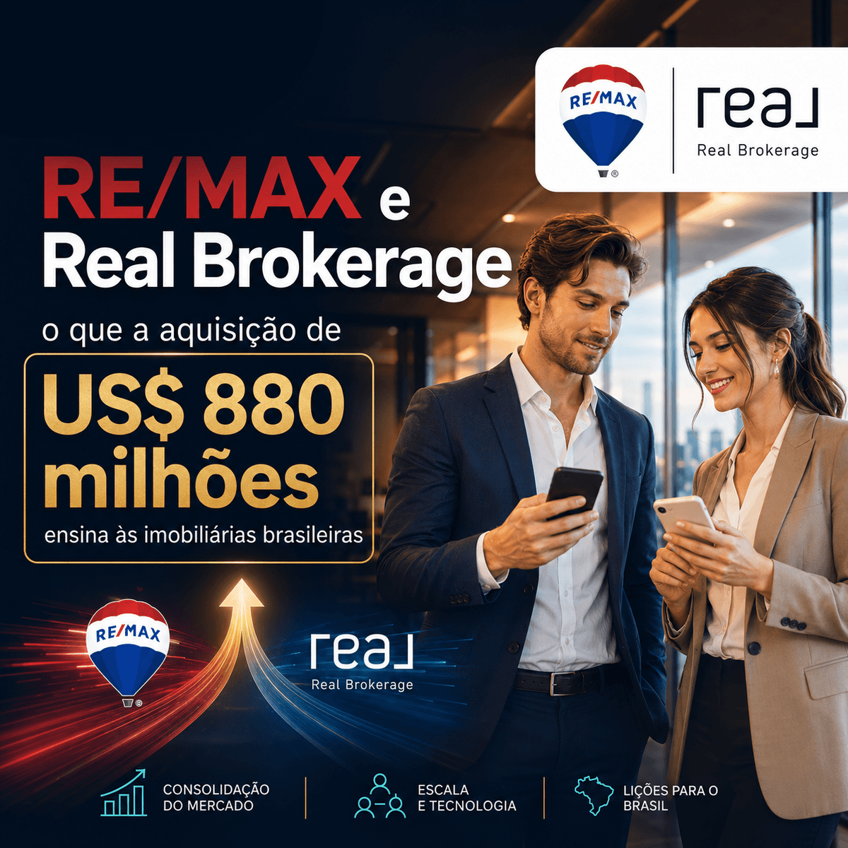 Capa do artigo: RE/MAX e Real Brokerage: o que a aquisição de US$ 880 milhões ensina às imobiliárias brasileiras