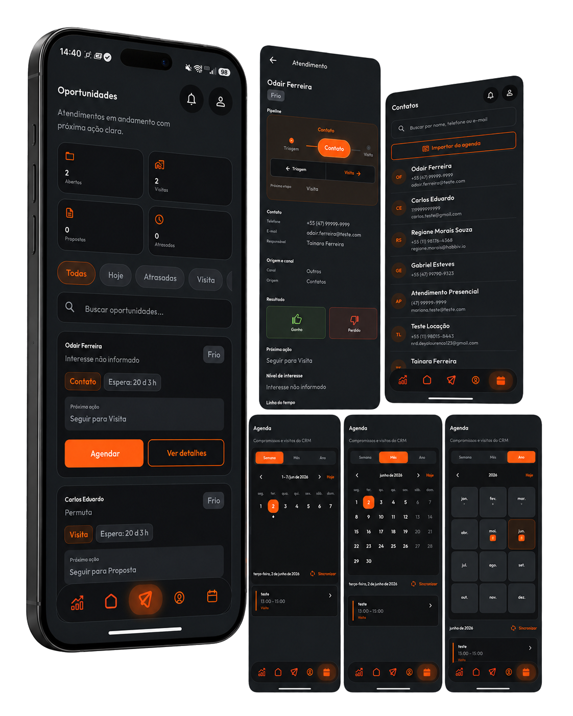 App habitvs: conta, central de notificações e cartão de visitas virtual