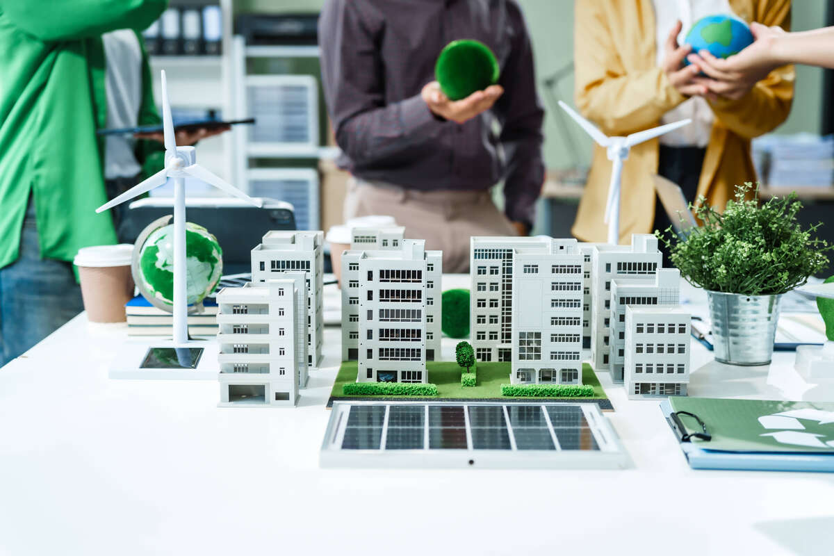 Exemplo de construção verde com eficiência energética Edifício verde com eficiência energética